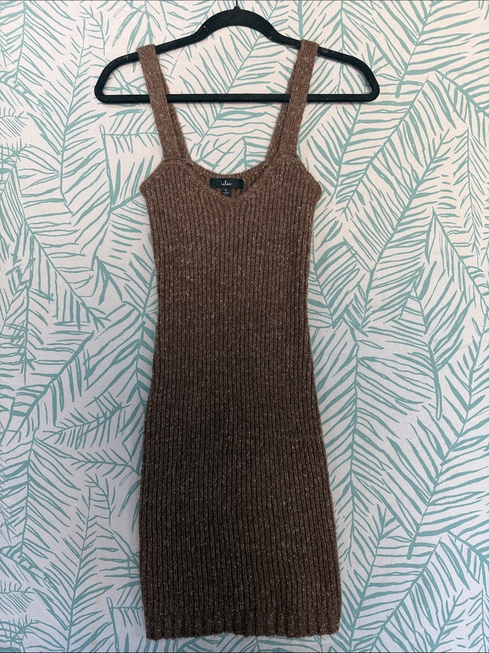 Lulus Soft Ribbed Knit Brown Tank Dress S